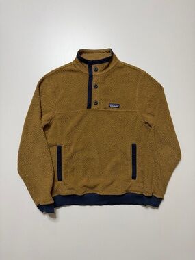 patagonia shearling snap T buttonup pullover light fleece jacket mens small